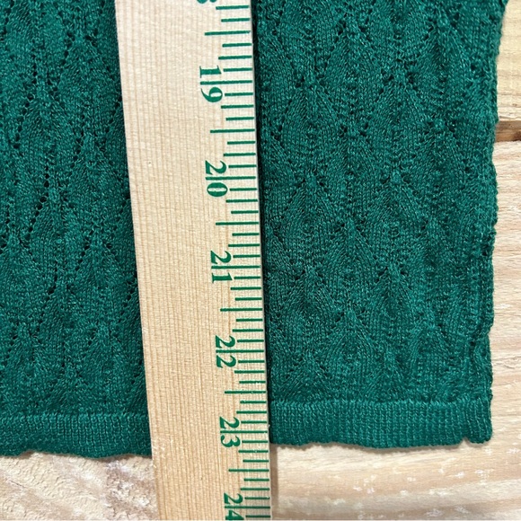 Zara Green Sheer Knit Tank Top Mother Of Pearl Buttons Size Medium - Picture 5 of 5